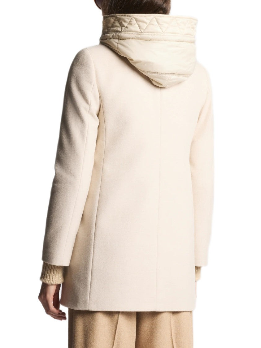 Fay Ivory Short Coat With Tailored Silhouette And Minimalist Design