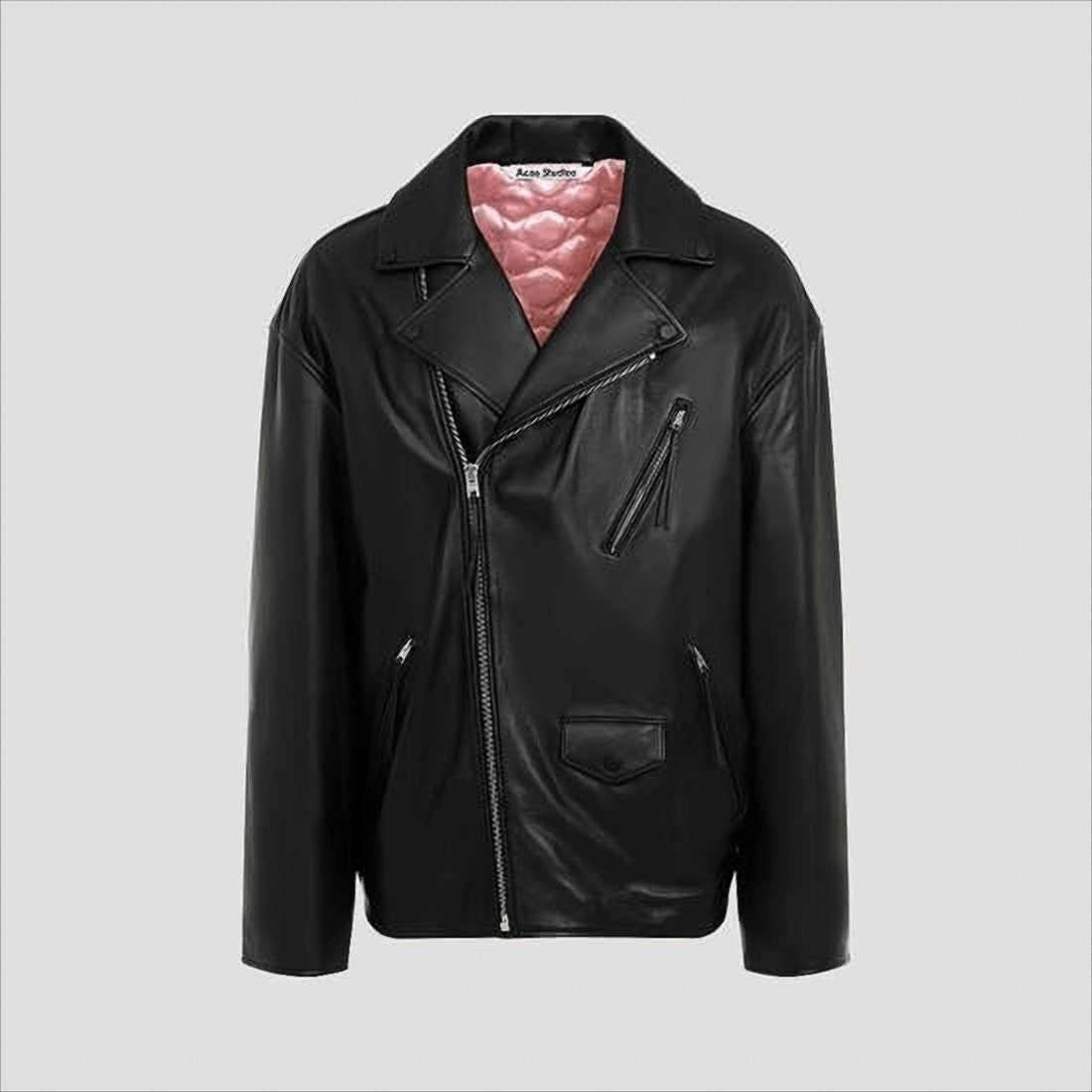 Acne Studios Biker-Style Black Lamb Leather Jacket