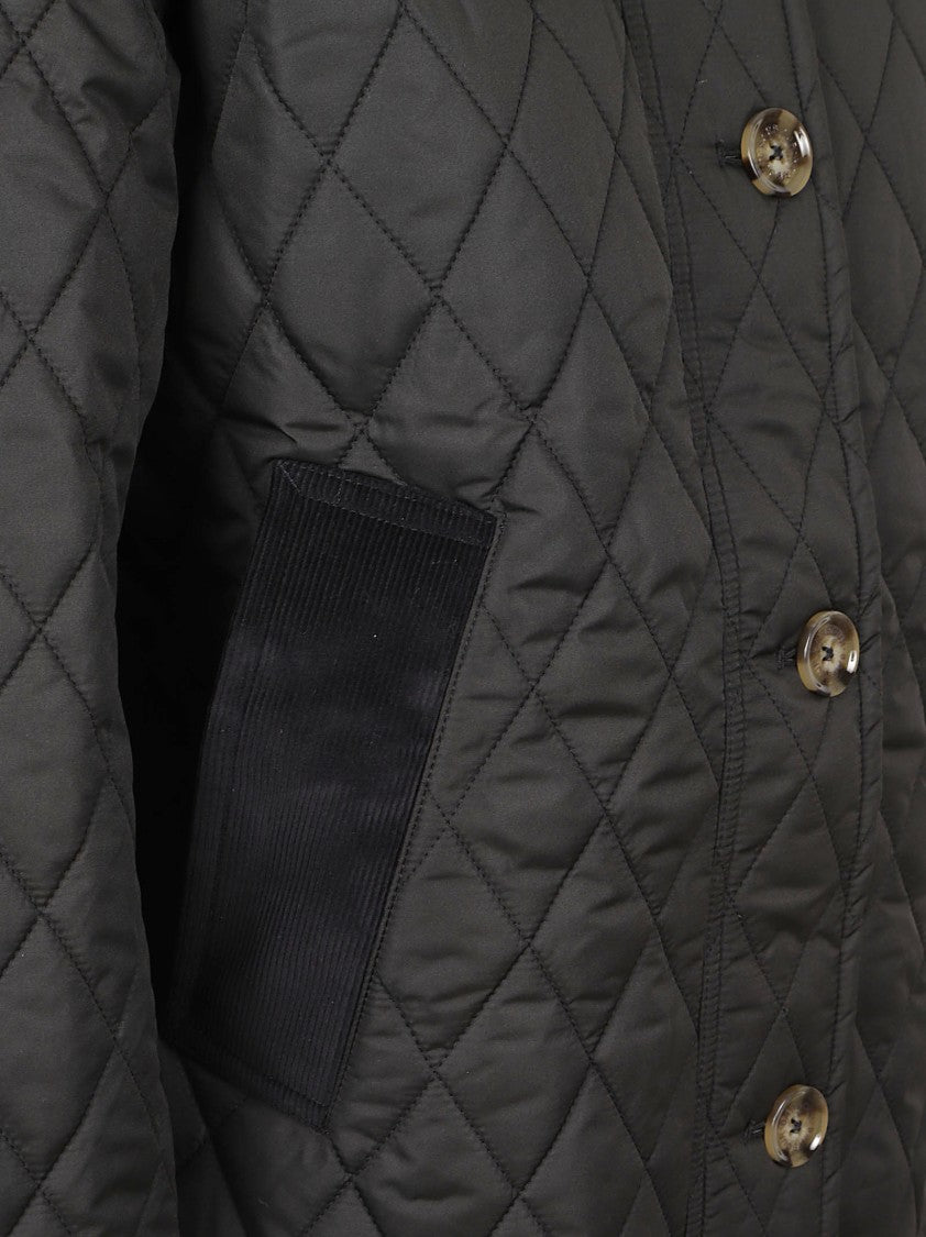 Barbour Quilted Jacket With Contrasting Corduroy Details