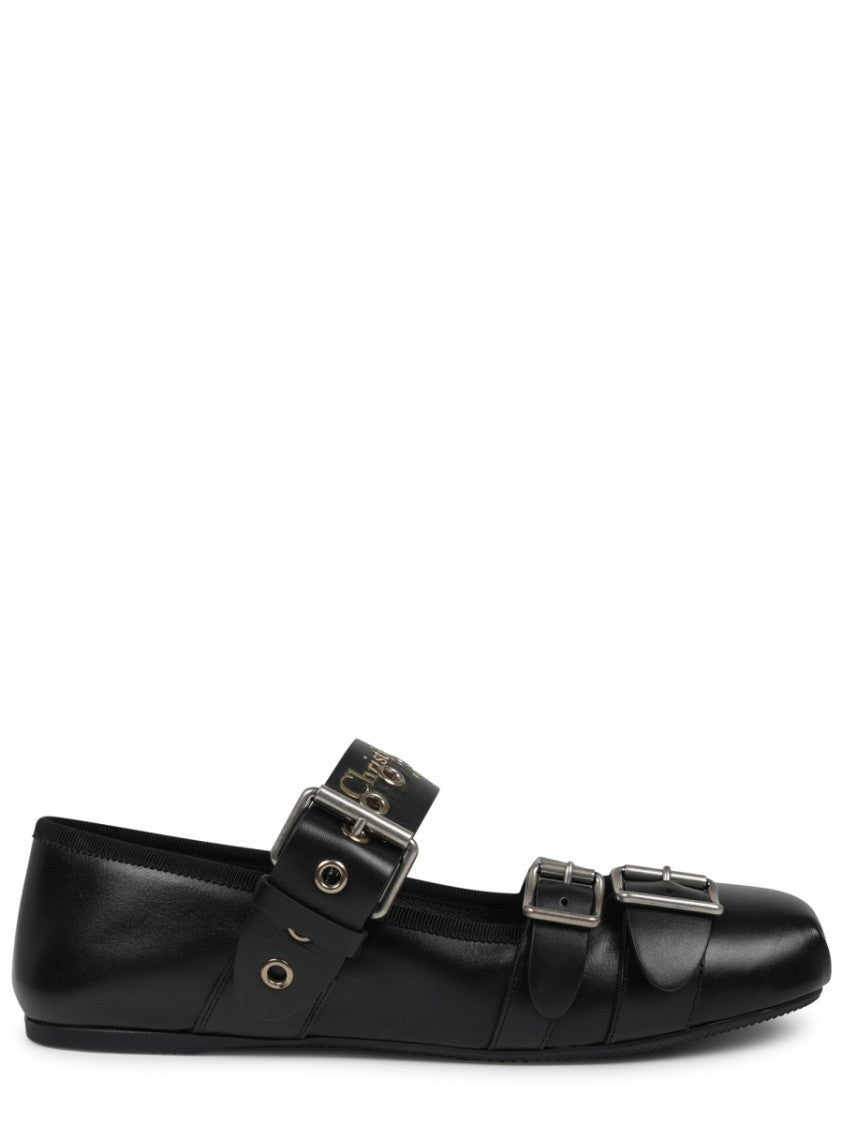 Dior Punk Black Leather Flats