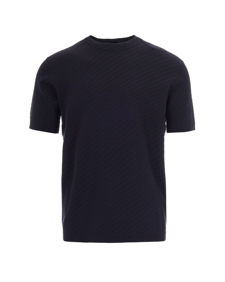 Emporio Armani Dark Navy Patterned Knit