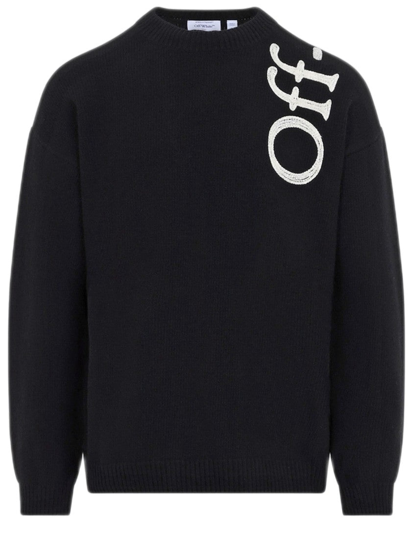 Off-White Black Logo Wool-Blend Sweater