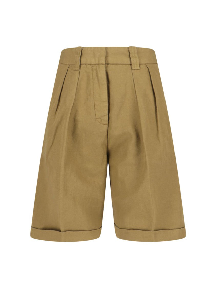 Aspesi Beige Cotton Linen Shorts