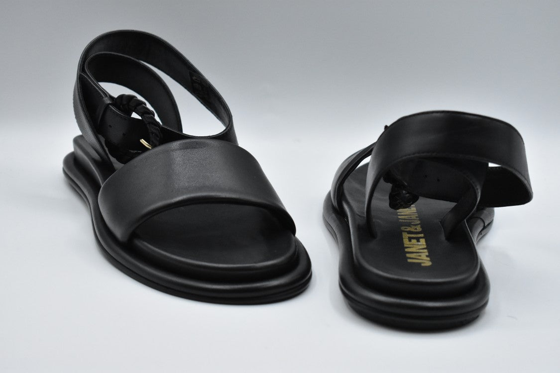 Janet & Janet Black Sandals With Refined Details