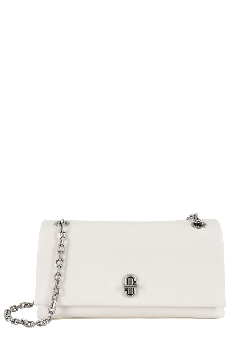 Marc Jacobs White The Dual Chain Mini Swivel Leather Shoulder Bag