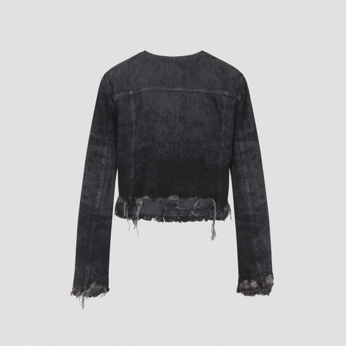 Diesel Cropped Denim Jacket With Washed Black Finish