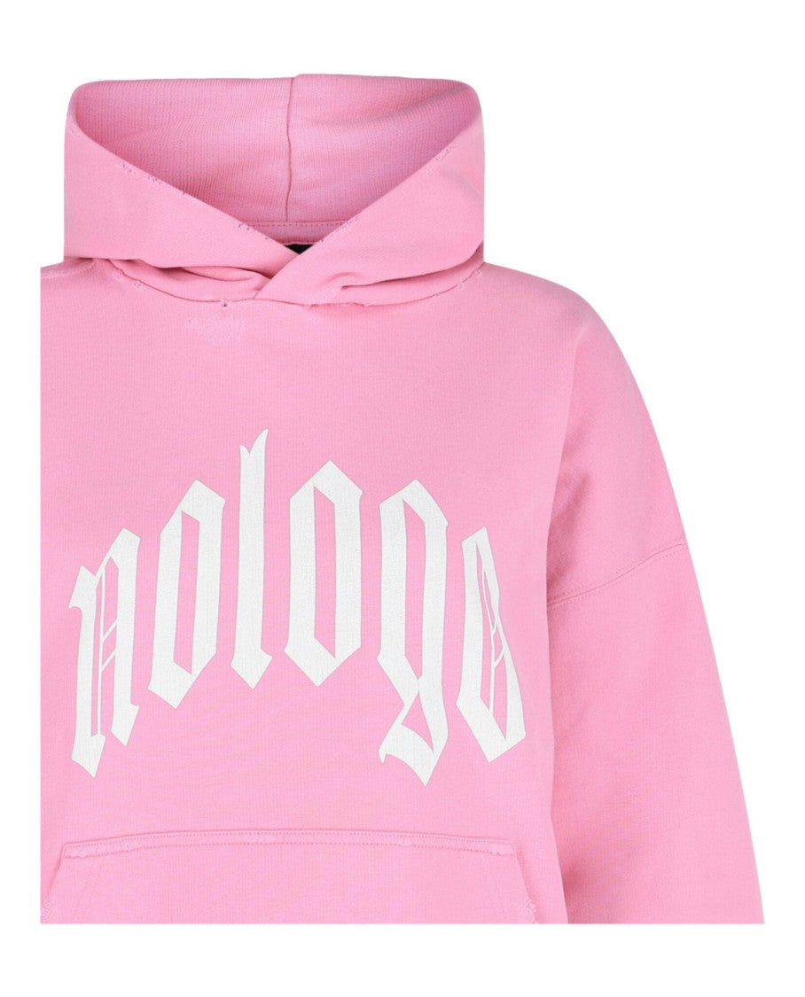 Balenciaga Frayed Detail Hoodie With Contrasting No Logo Graphics