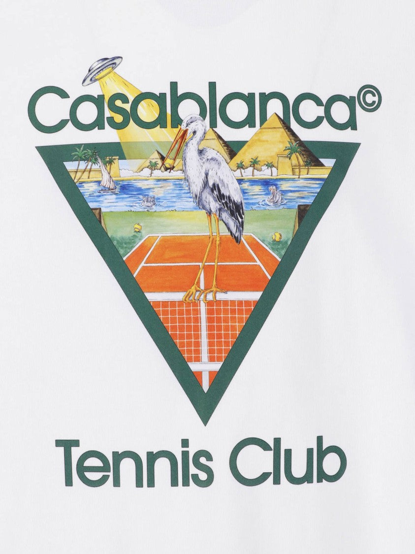 Casablanca Graphic Print Short-Sleeve T-Shirt With Casablanca Tennis Club Design