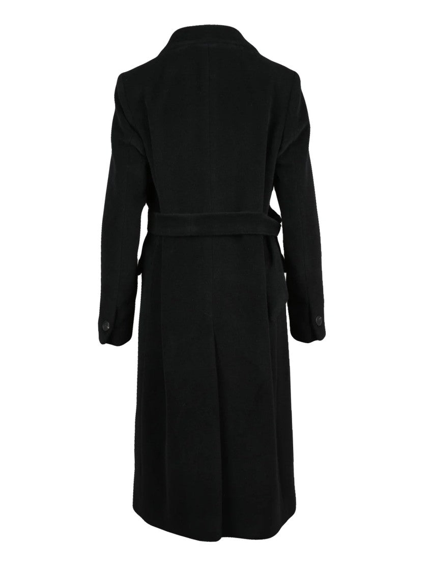 Tagliatore Angora Virgin Wool Double-Breasted Coat With Flap Pockets