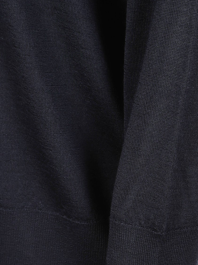 Wlns Cashmere Plain Knitted Crewneck Sweater