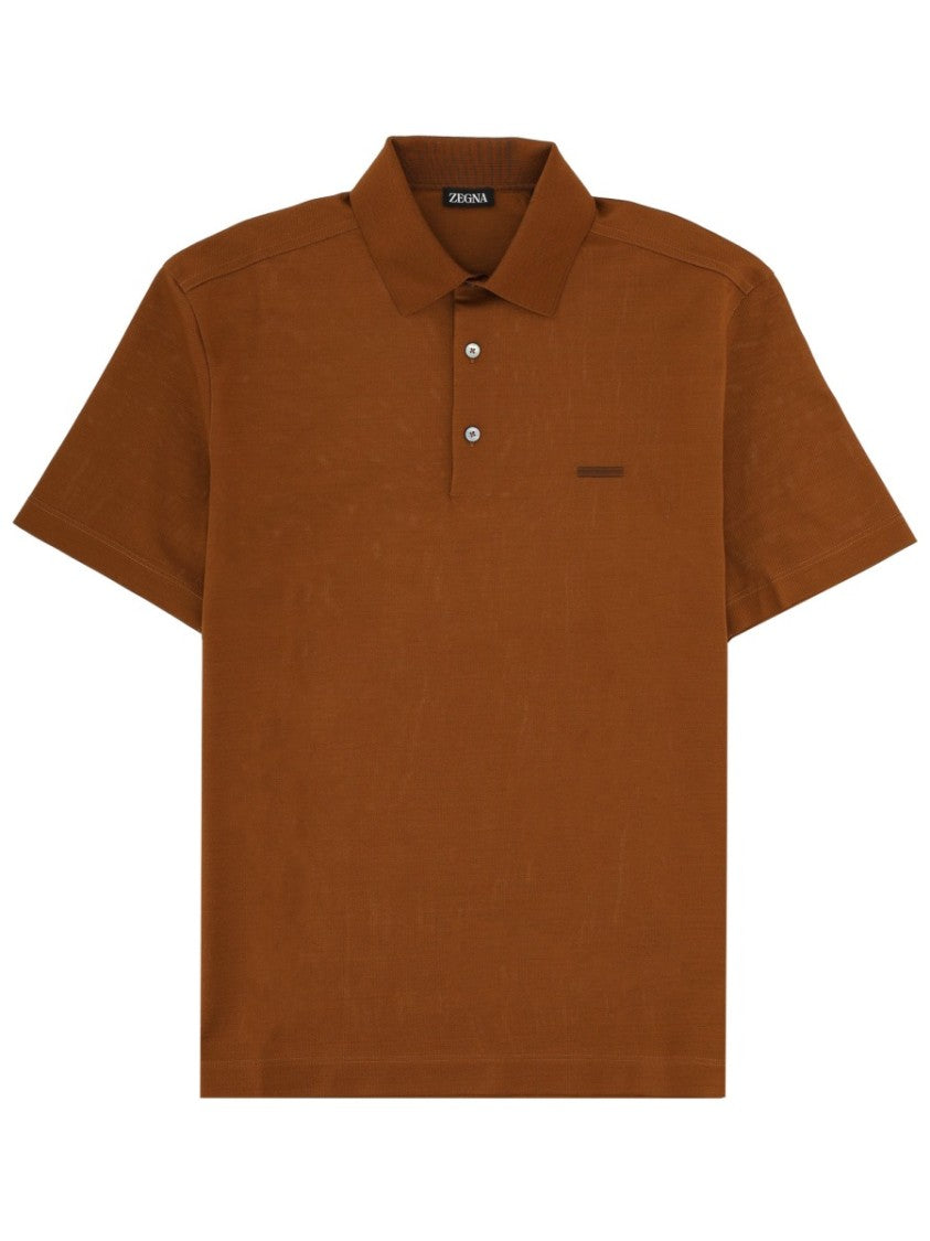 Zegna Neutrals Regular Fit Left Chest Logo Polo Shirt