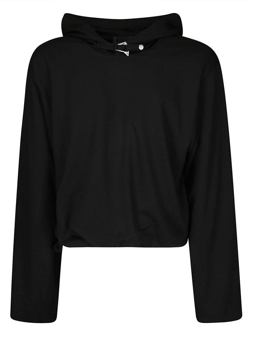 Heliot Emil Long-Sleeved Cotton Sweatshirt With Hood And Metal Accent