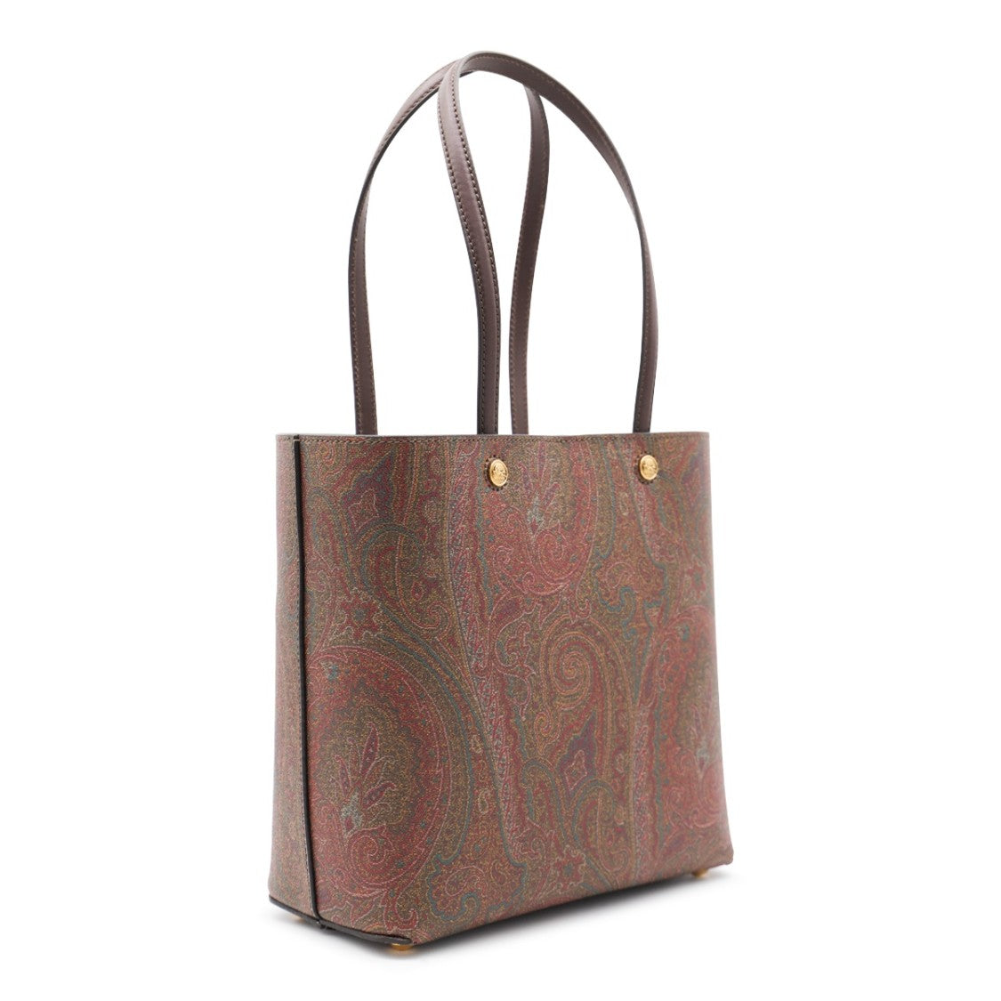 Etro Multicolor Paisley Leather Tote Bag With Logo Motif