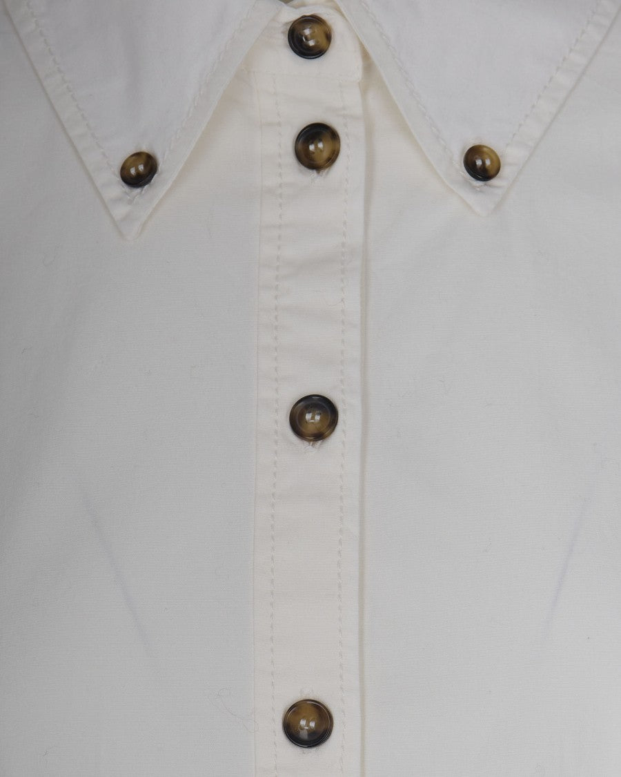 Ganni Ivory Peplum Shirt