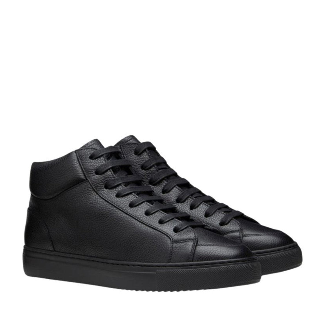 Doucal's Blue High-Top Textured Leather Sneakers