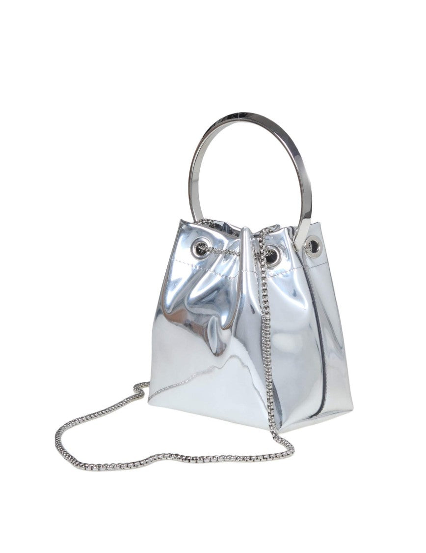 Jimmy Choo Bon Bon Bucket In Metallic Leather