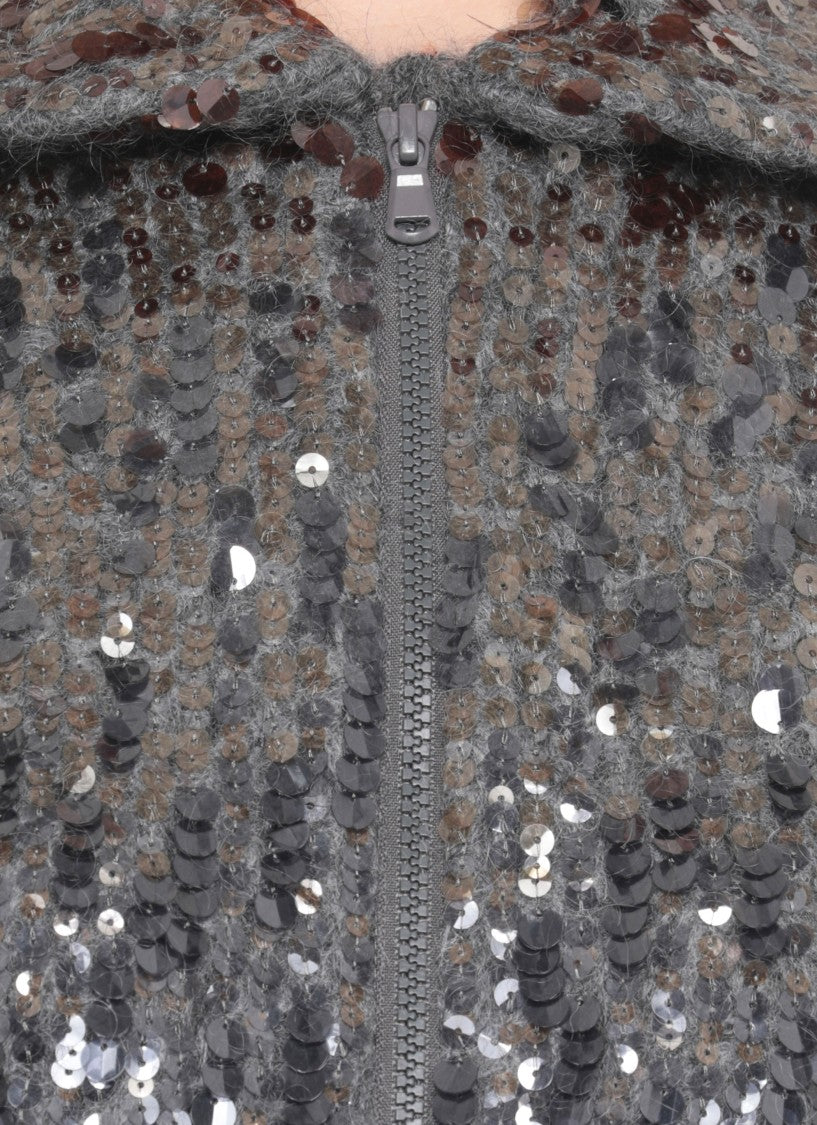 Brunello Cucinelli Mohair Cardigan With Paillettes