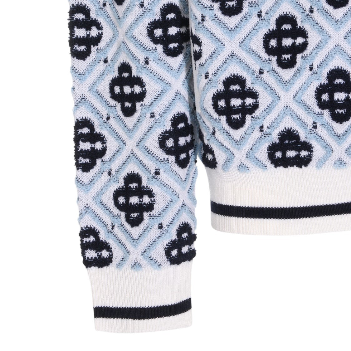 Casablanca Textured Knit Zip-Up Sweater With Hood
