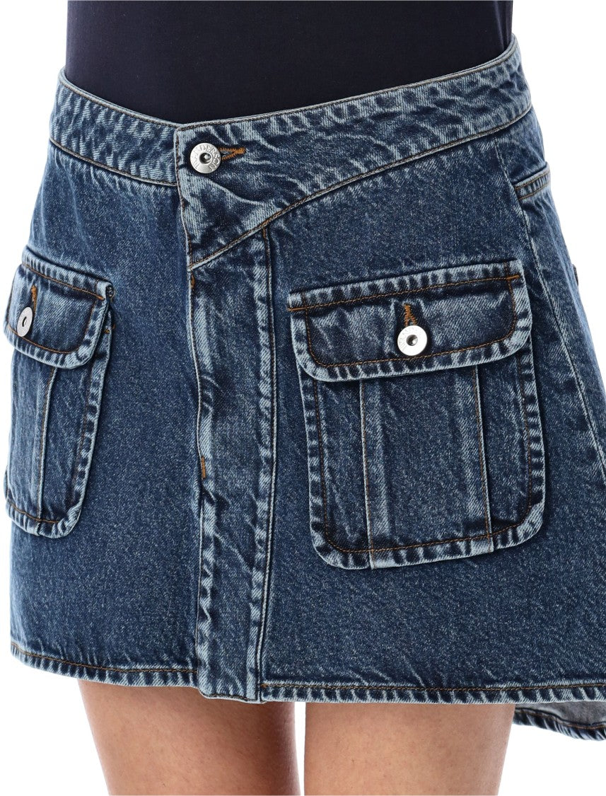 J. W. Anderson Curved Patch Pockets Mini Denim Skirt
