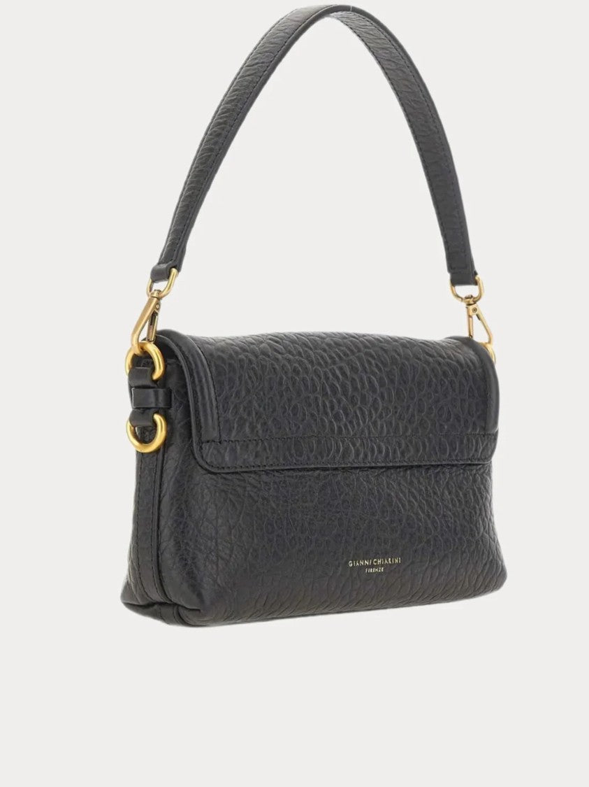 Gianni Chiarini Rectangular Pebble Grain Handbag With Gold-Tone Detail