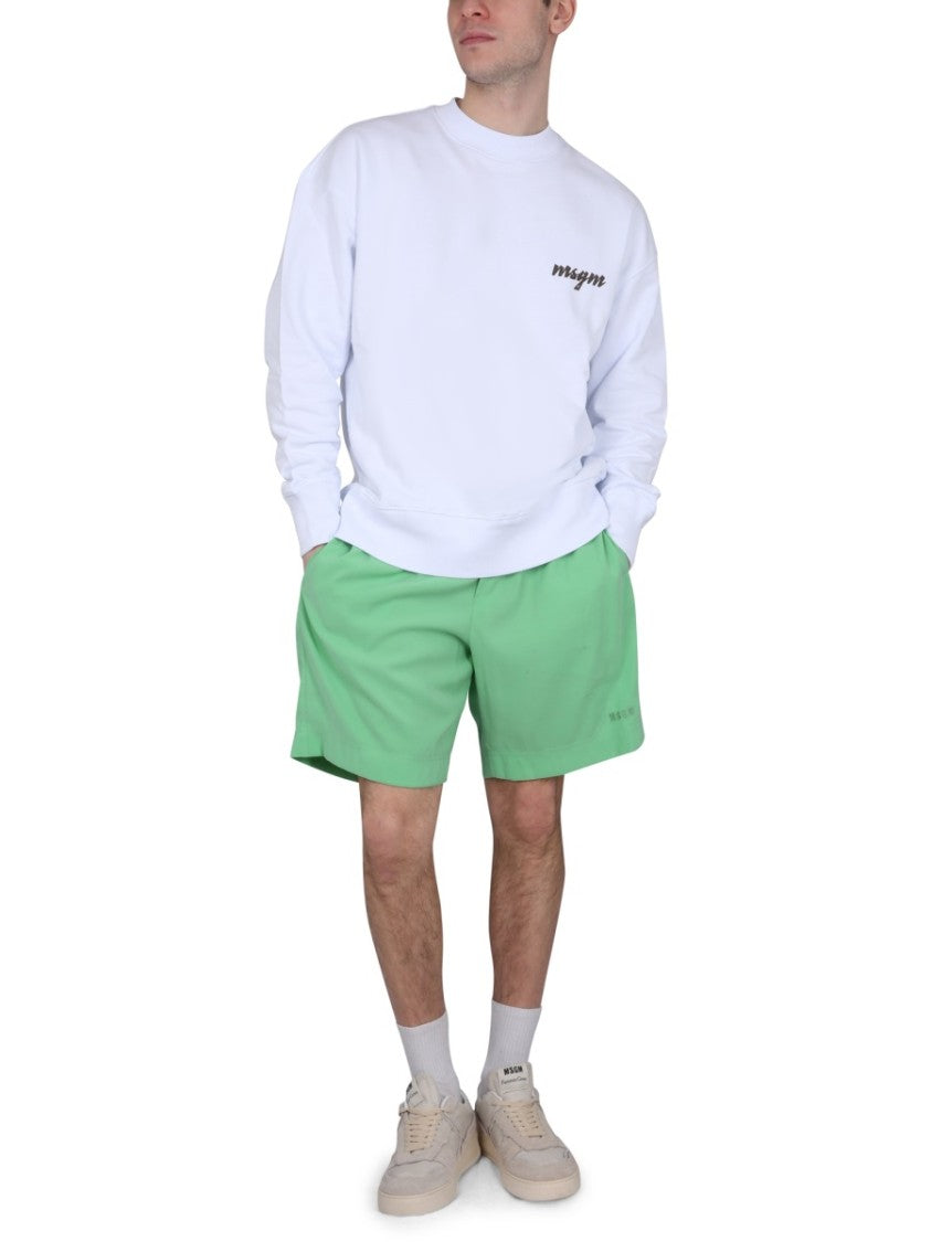 Msgm Crewneck Sweatshirt With Logo