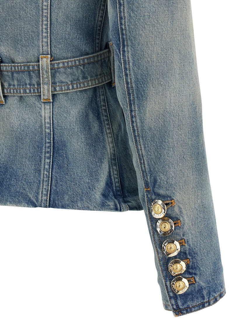 Balmain Stonewashed Cotton Denim Blazer