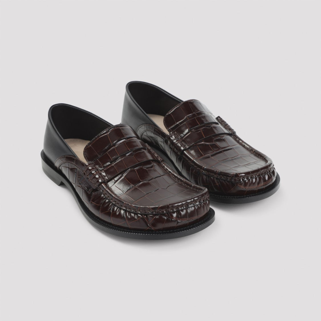 Loewe Campo Flap Back Dark Brown Calfskin Loafers