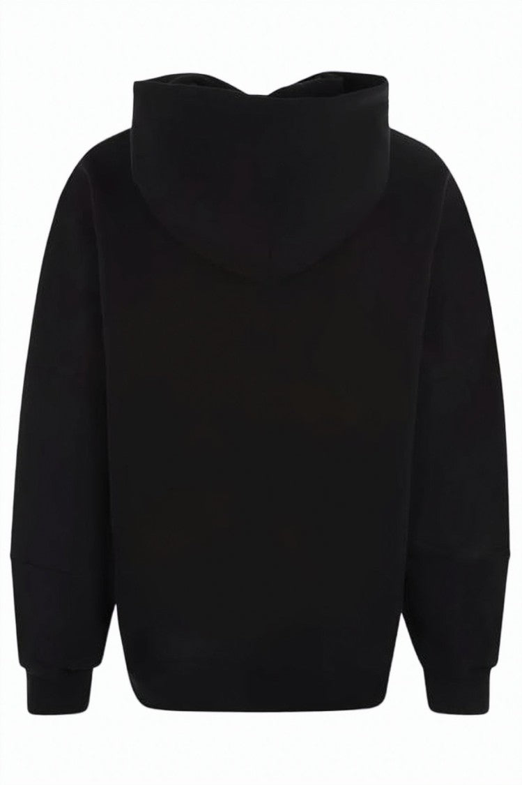 Oamc Relaxed Fit Black Hoodie With Drawstring Hood And Ribbed Cuffs