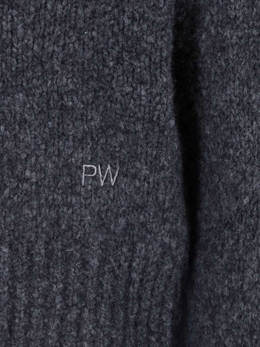 Paloma Wool Jane Grey Bicolor Zip-Up Cropped Wool-Blend Cardigan