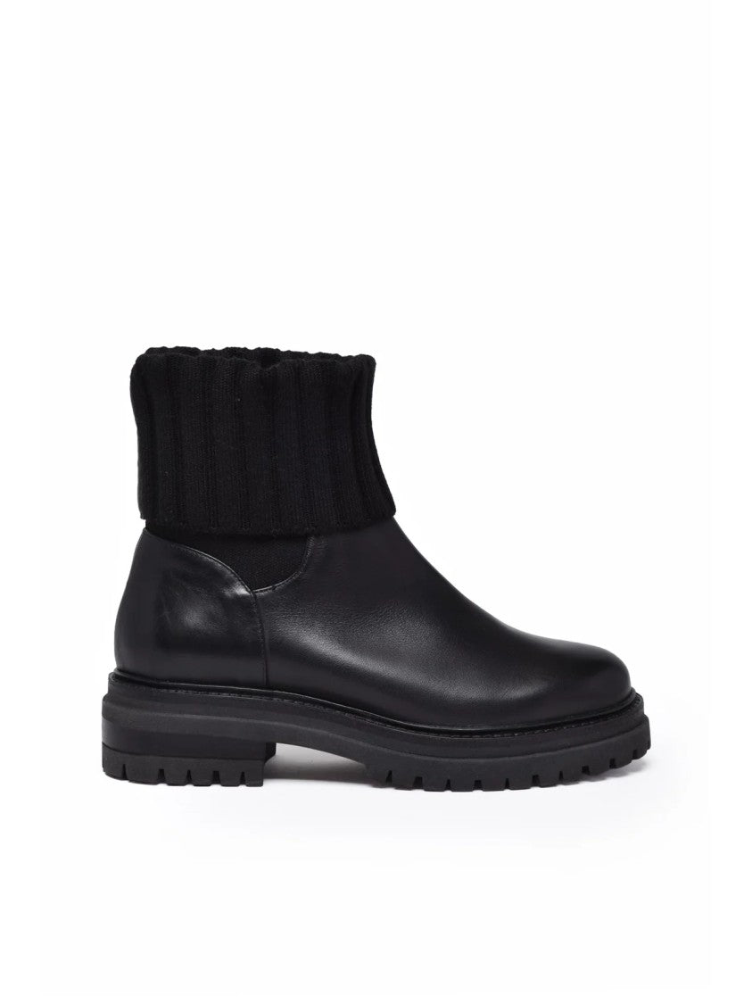 Max Mara Black Leather Amaca Boots