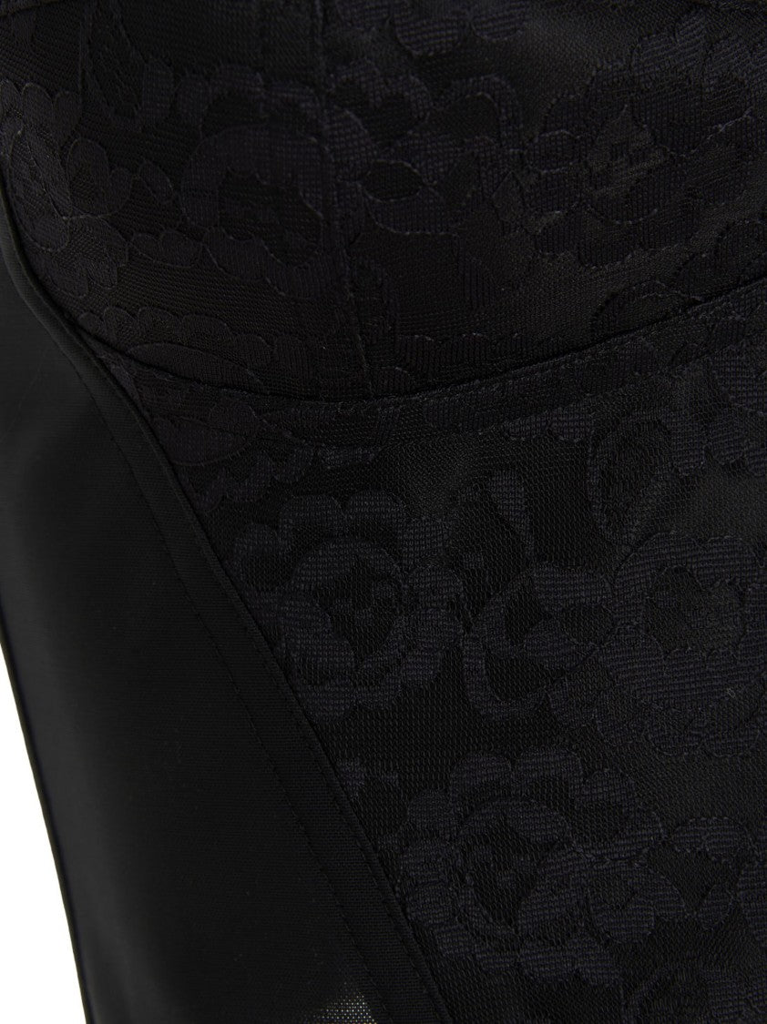 Dolce & Gabbana Heart-Shaped Neckline Jacquard And Lace Bustier