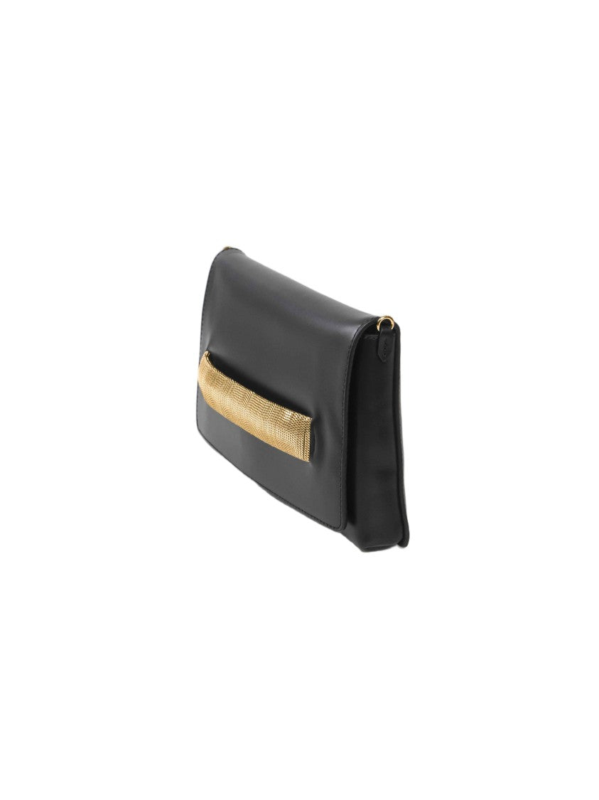 Orciani Gossip S Gold-Tone Accent Rectangular Clutch