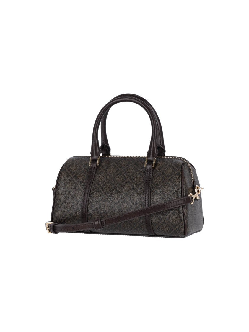 Tory Burch Mini Shoulder Bag "Barrel T Monogram" – Brown