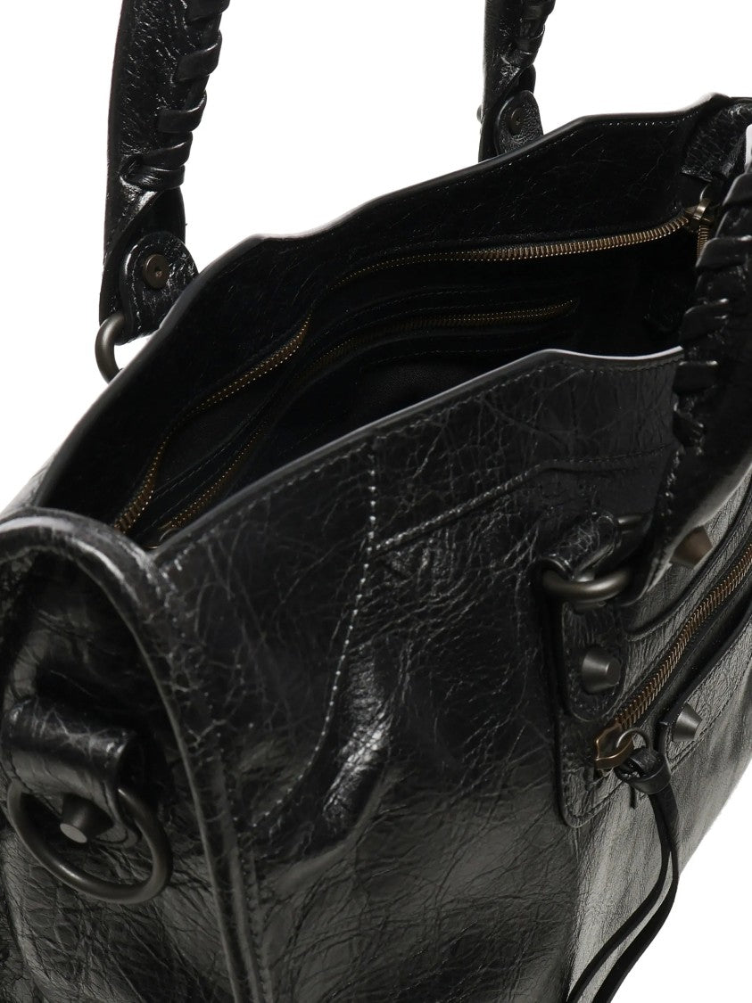 Balenciaga Le City Bag M Distressed Leather Handbag