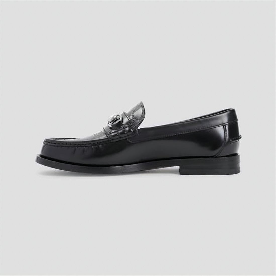 Gucci Black Leather Loafer With Horsebit Detail