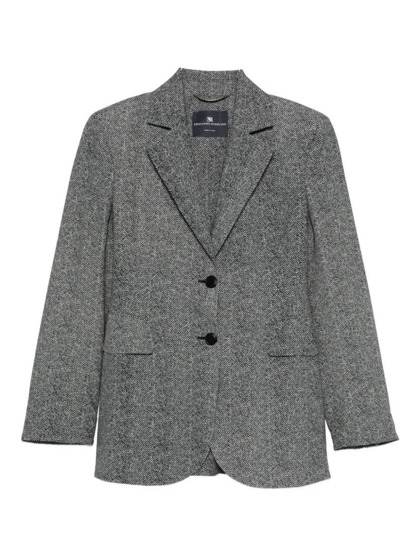 Ermanno Scervino Tailored Single-Breasted Blazer With Herringbone Pattern