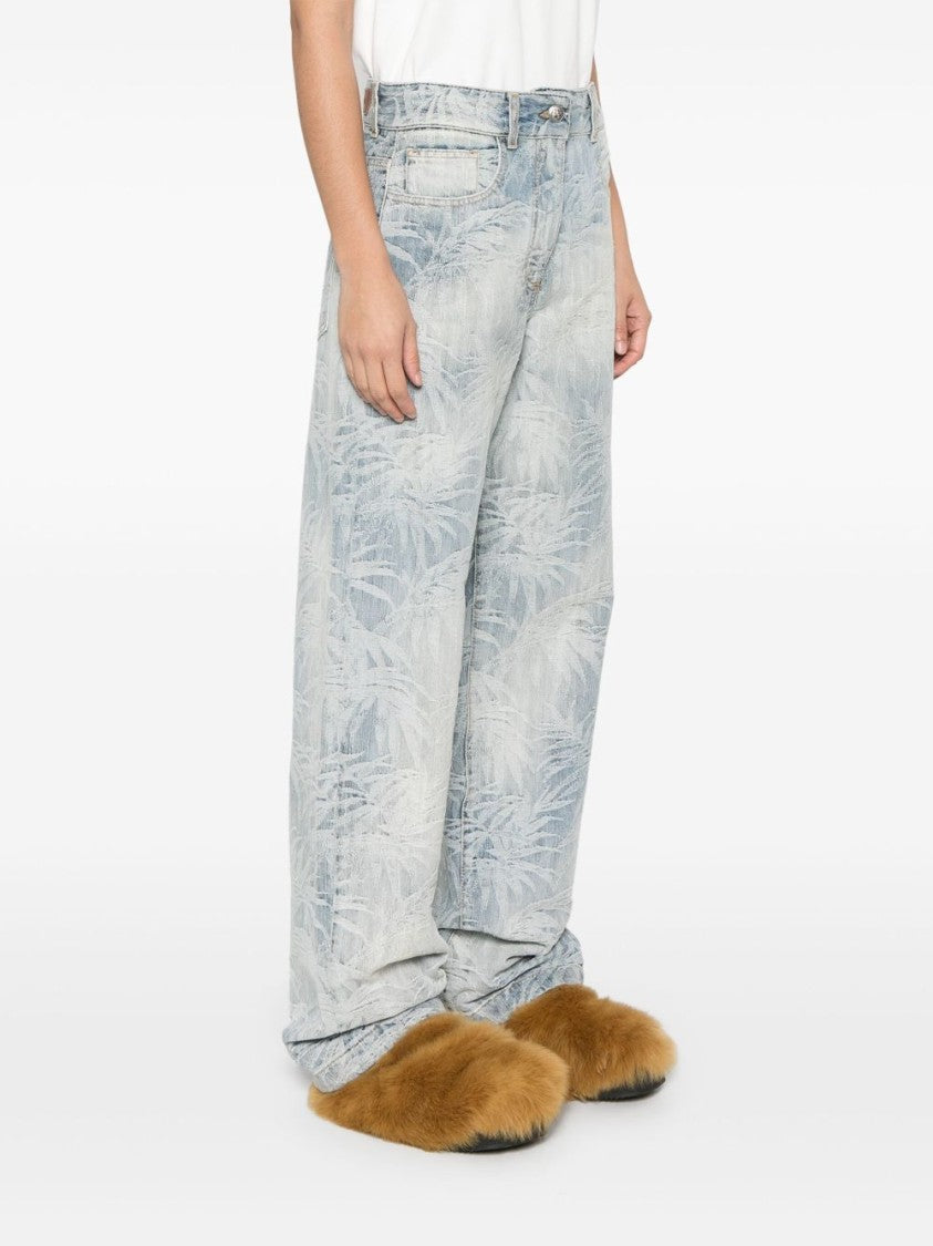 Palm Angels Straight-Leg Blue Jeans