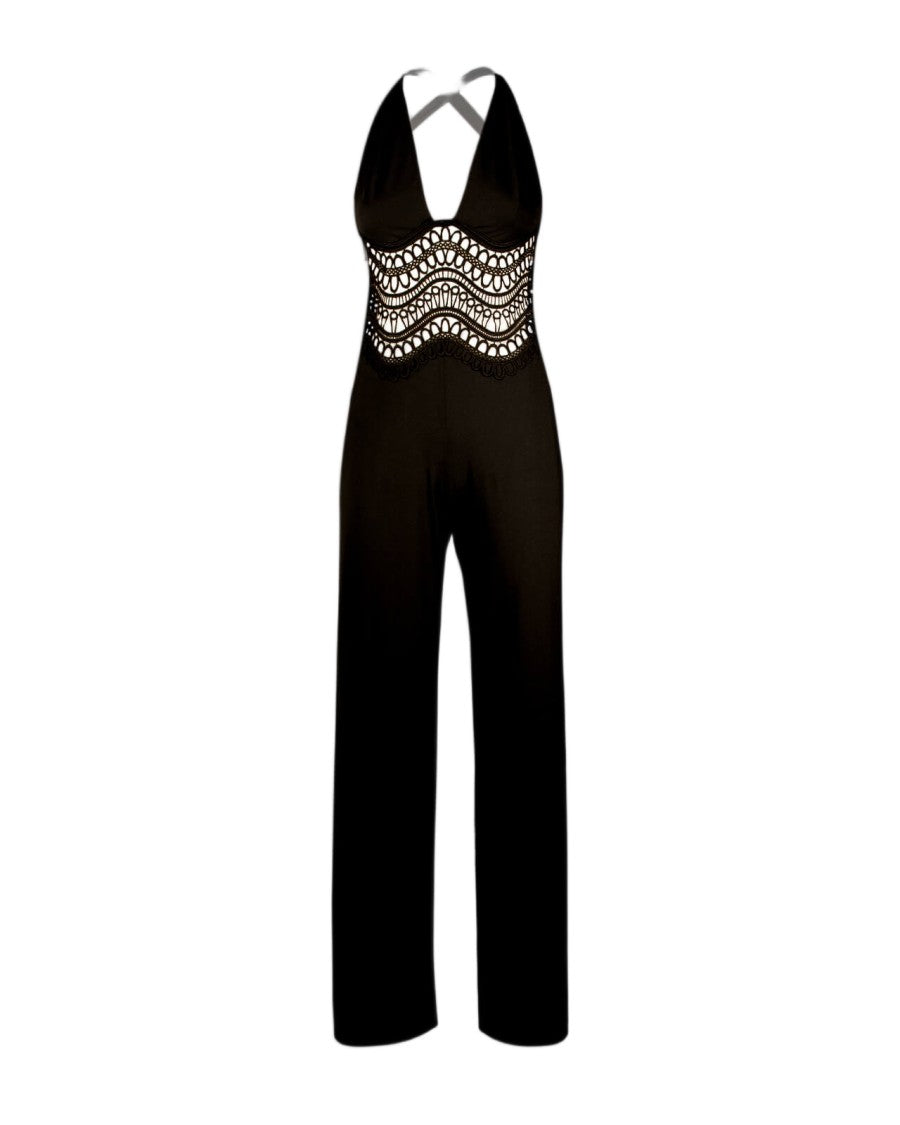Raffaela D'angelo Macramé Detailing Lycra Wide-Leg Jumpsuit
