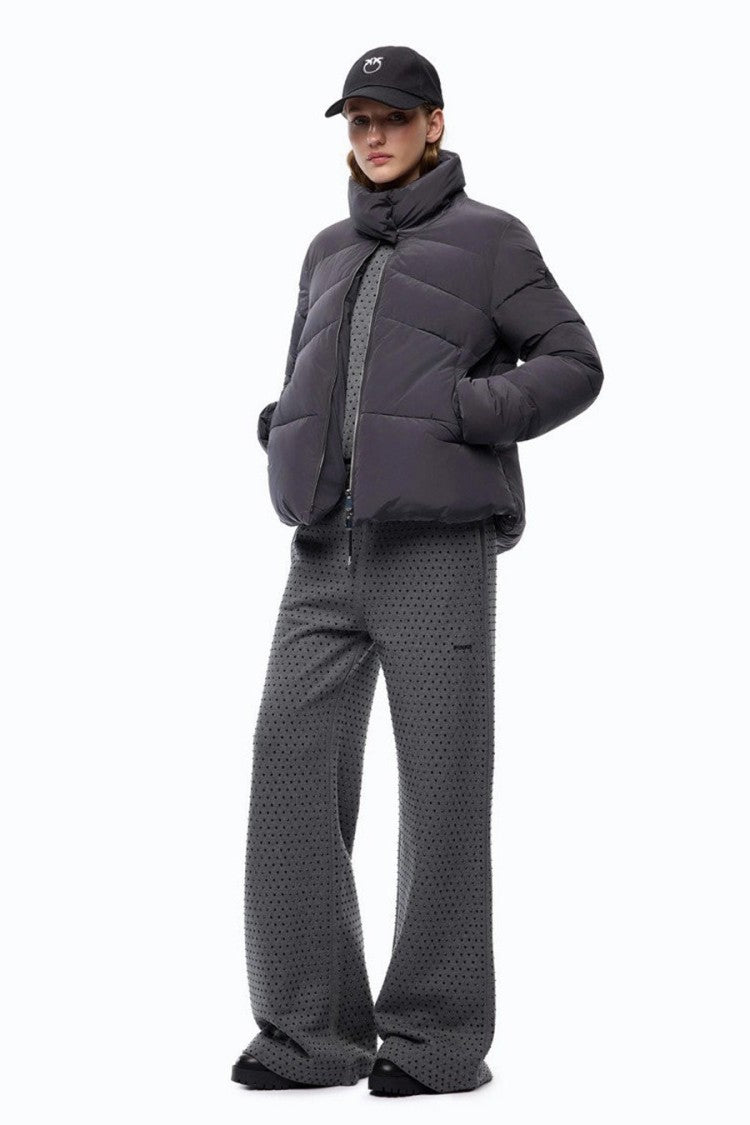 Pinko Grey Cotton Embellished Jogger Trousers