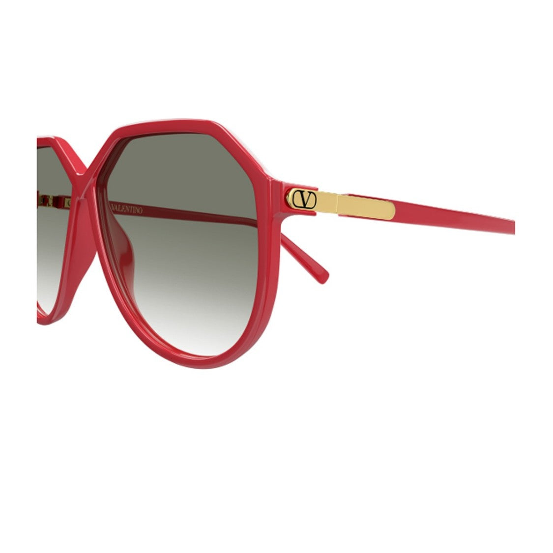 Valentino Red Linea V Logo Bio-Injected Geometric Sunglasses