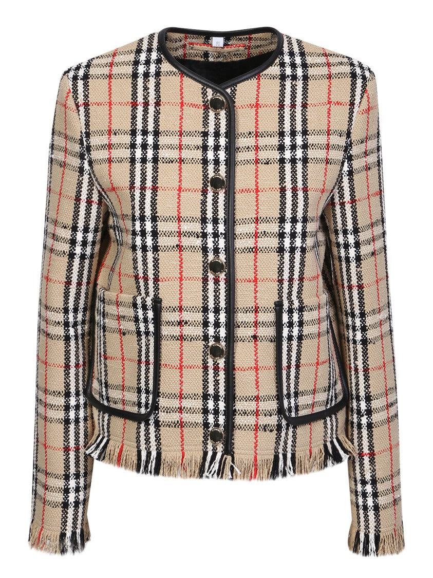 Burberry Beige Jacket With Vintage Check Pattern