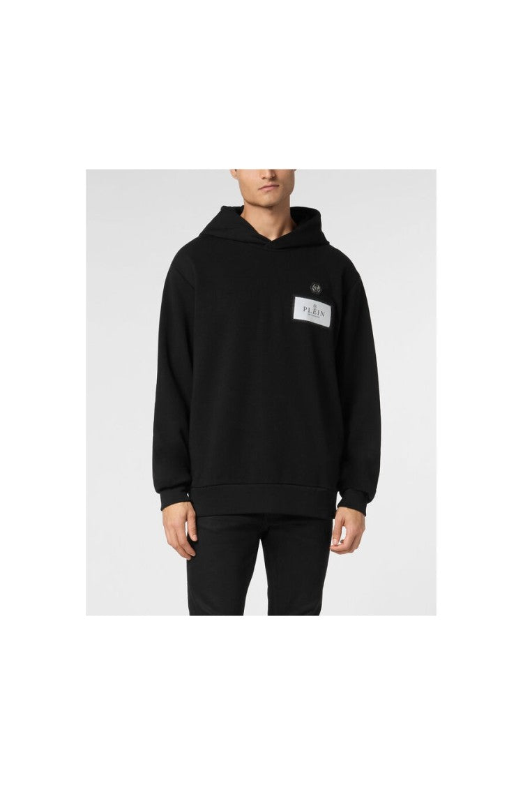 Philipp Plein Hooded Sweatshirt With Prominent Logo Patch