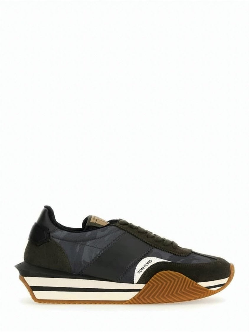 Tom Ford Layered Green And Black Sneakers
