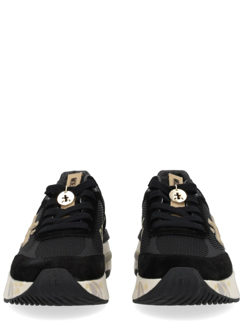 Premiata Black Mesh And Suede Sneakers
