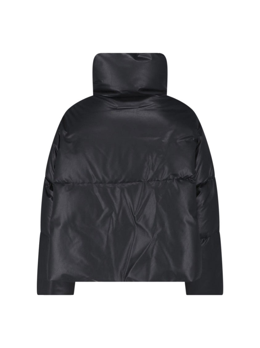 Mm6 By Maison Margiela Black Faux Leather Padded Jacket
