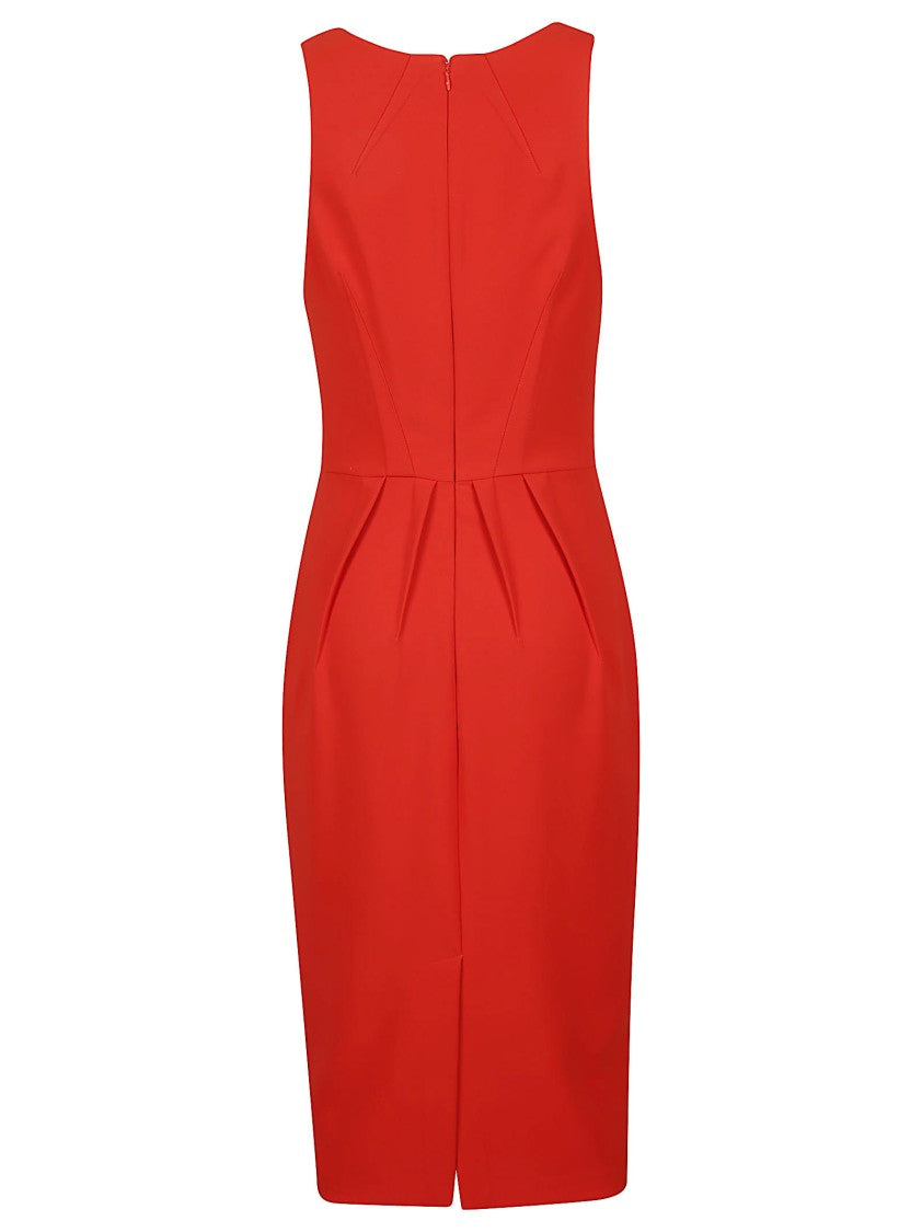 Elisabetta Franchi Fitted Deep V Neck Midi Dress