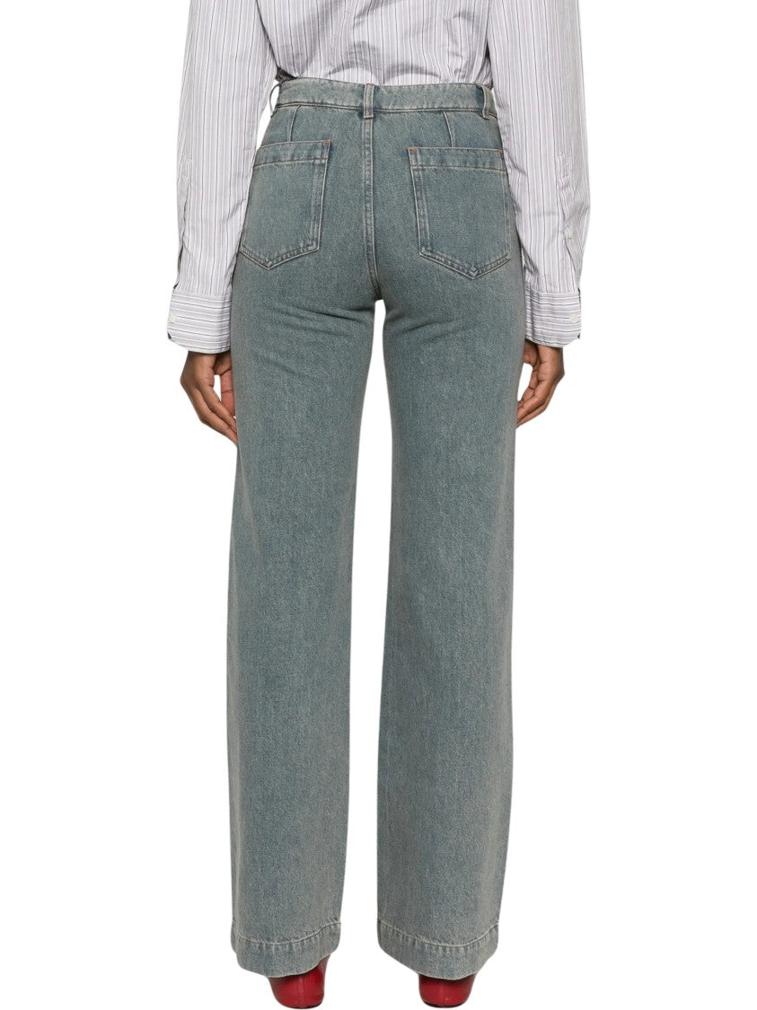 A.P.C. Victoria Patch-Pocket Wide-Leg Jeans