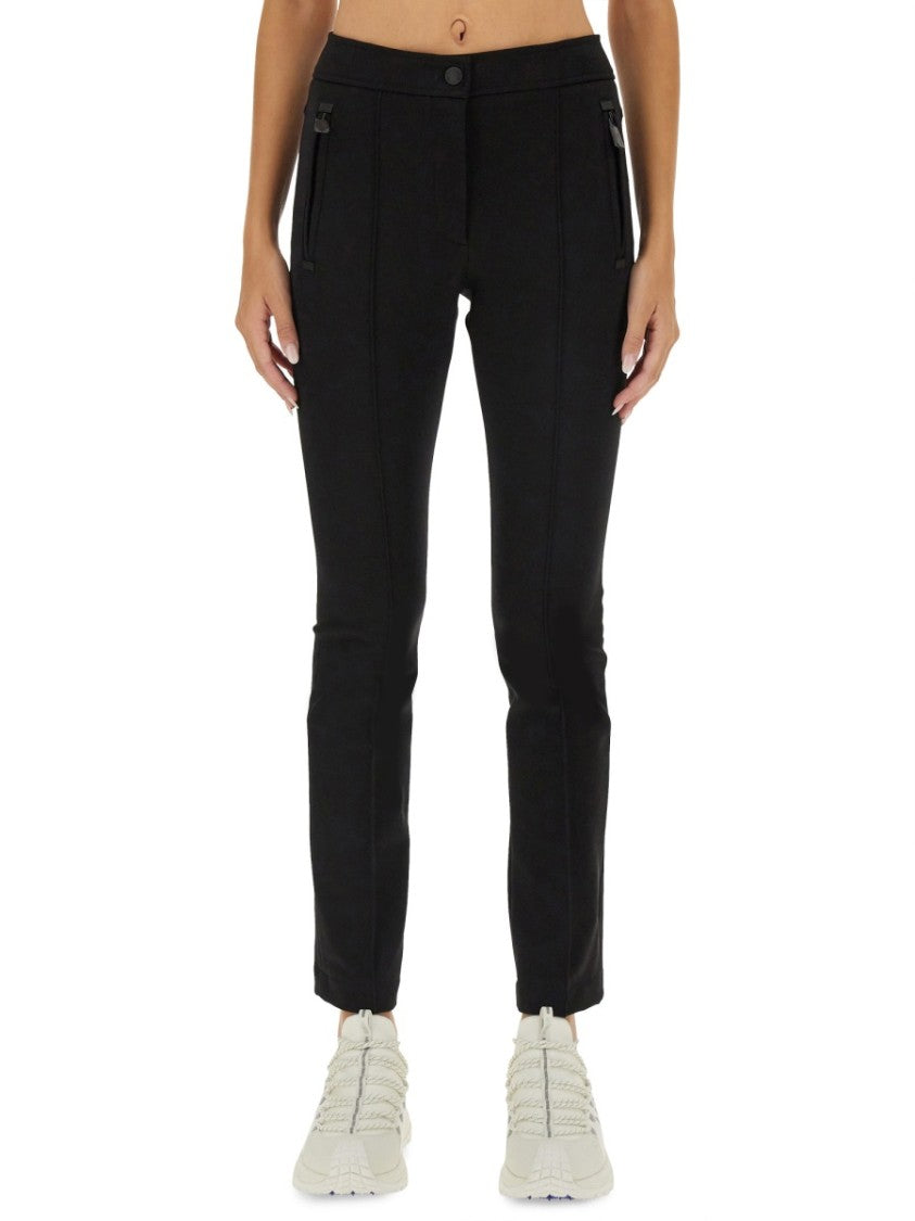 Moncler Grenoble Slim Fit Pants With Logo Detail And Zippered Pockets