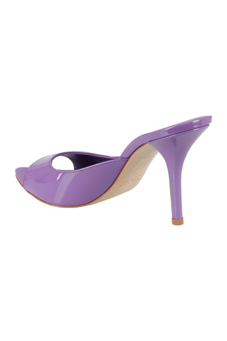 Gia Borghini Pointed Toe Mule In Glossy Purple Leather