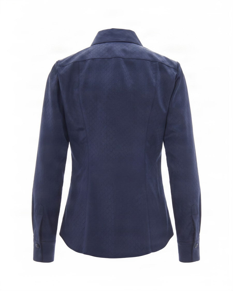 Elisabetta Franchi Dark Blue Fitted Long-Sleeve Top